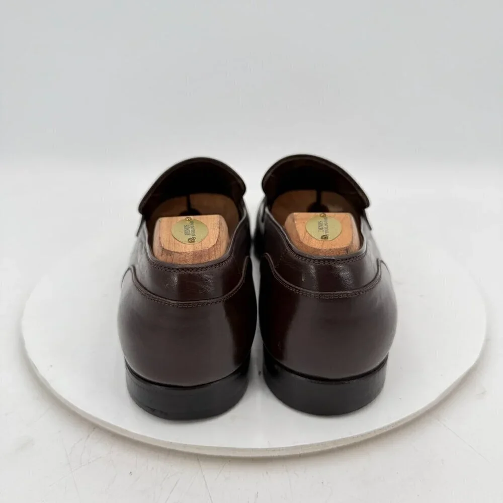 Louis Vuitton Men Size UK 8.5 US 9.5 Brown Leather Penny Loafer Dress Shoes - Picture 5 of 14